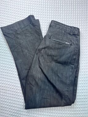 FDJ Black/Charcoal Straight-Leg Jeans — Size 12